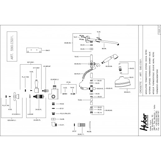 Pieces detach&eacute;es Huber pour reference 590.CS01H.